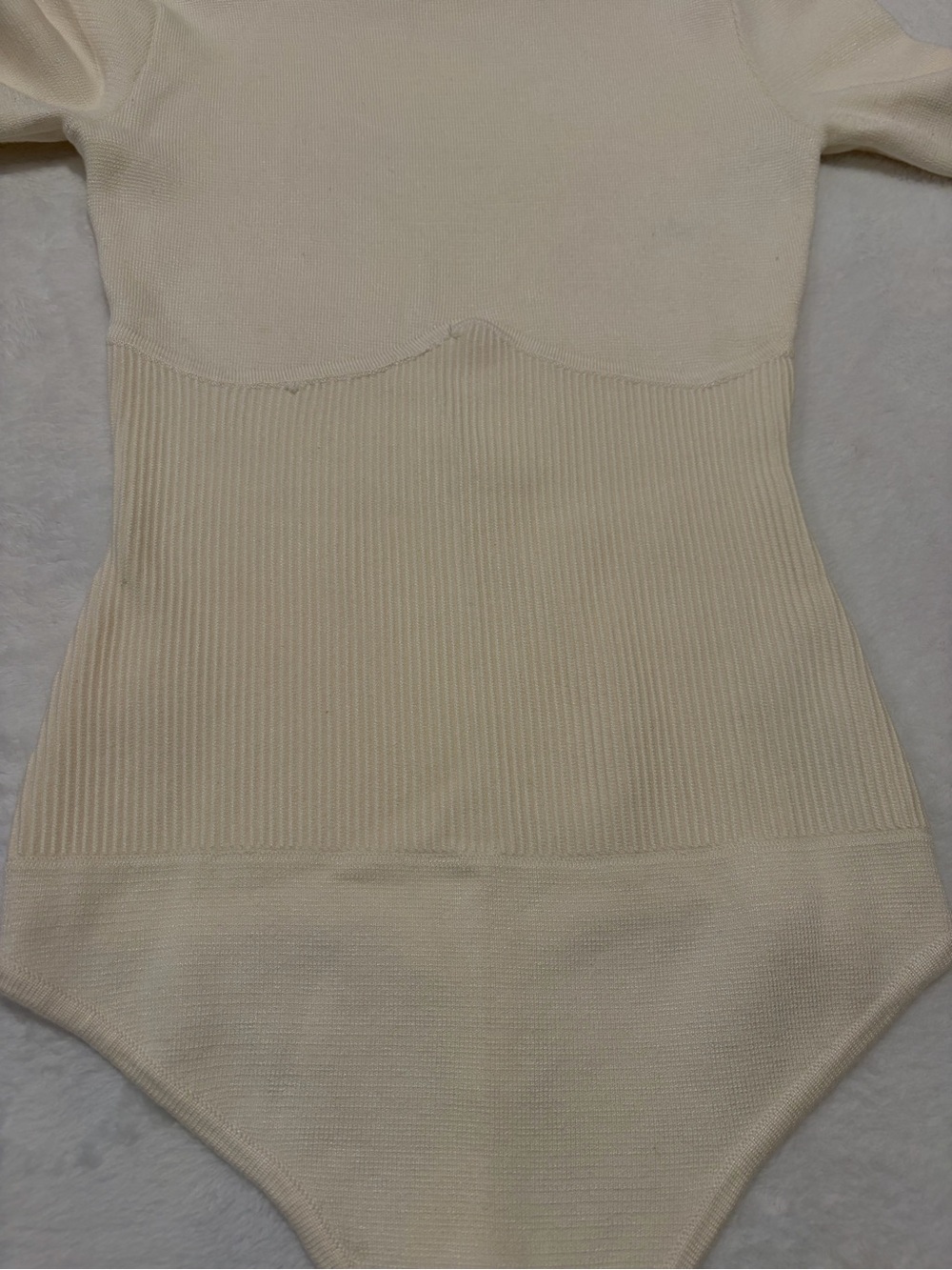 Abercrombie & Fitch Ivory Sweater Knit Corset Bodysuit - Size Medium - Picture 3 of 10